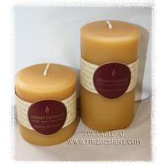 Honey Candles - Beeswax 5 x 3" Pillars - Made in BC